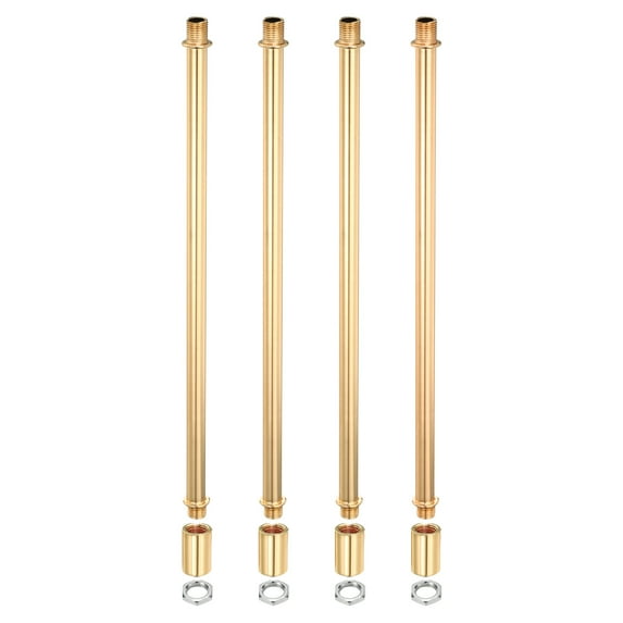 Uxcell Lighting Downrod 10 Inch Long M10 Threaded Extension Rod Lighting Fixtures Gold Tone 4 Set