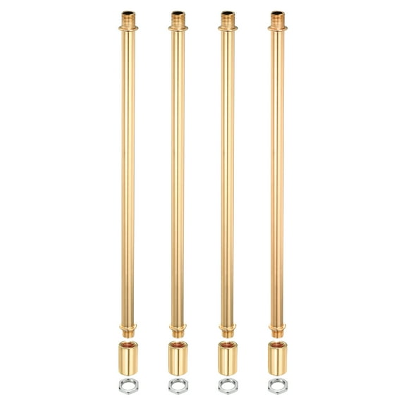 Uxcell Lighting Downrod 12 Inch Long M10 Threaded Extension Rod Lighting Fixtures Gold Tone 4 Set
