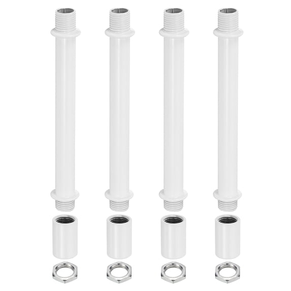 Uxcell Lighting Downrod 4 Inch Long M10 Threaded Extension Rod Lighting Fixtures White 4 Set