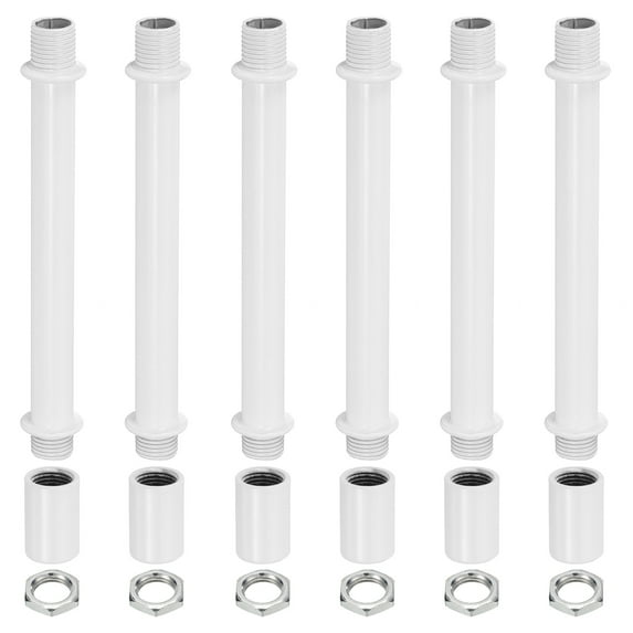 Uxcell Lighting Downrod 4 Inch Long M10 Threaded Extension Rod Lighting Fixtures White 6 Set