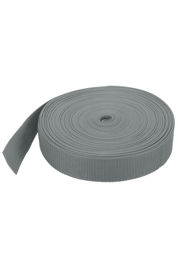 Lightweight Polypropylene Webbing Strap 3.8cm 25 Yard Backpack Strapping Band Grey for Luggage Cargo Straps