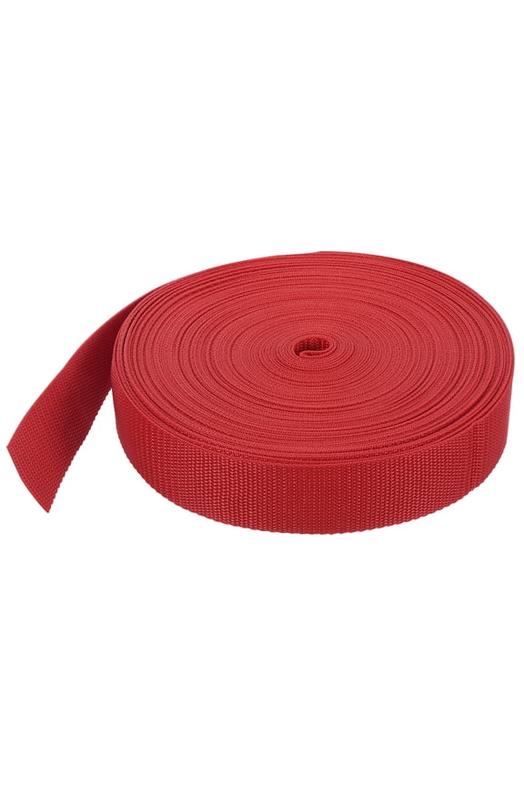 Lightweight Polypropylene Webbing Strap 3.8cm 25 Yard Backpack Strapping Band Red for Luggage Cargo Straps