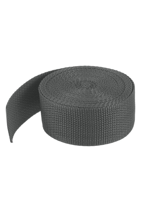Lightweight Polypropylene Webbing Strap 3.8cm 5 Yard Backpack Strapping Band Dark Grey for Cargo Straps