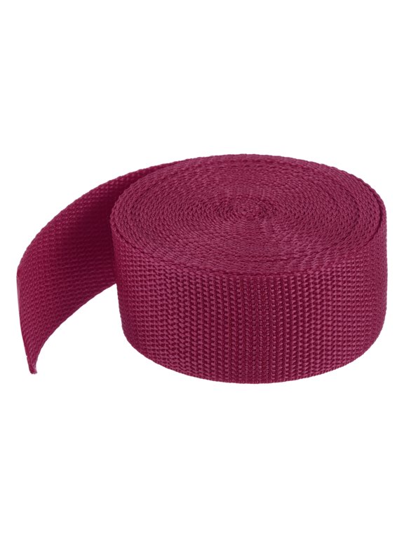 Lightweight Polypropylene Webbing Strap 3.8cm 5 Yard Backpack Strapping Band Dark Red for Cargo Straps