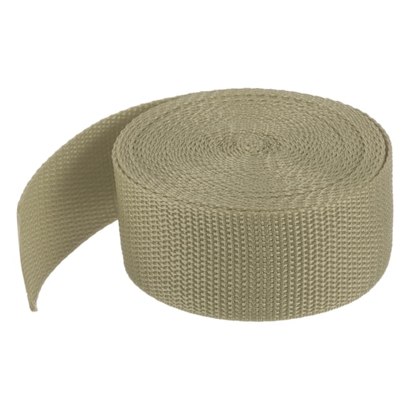 Uxcell Lightweight Polypropylene Webbing Strap 3.8cm 5 Yard Backpack Strapping Band Khaki for Cargo Straps