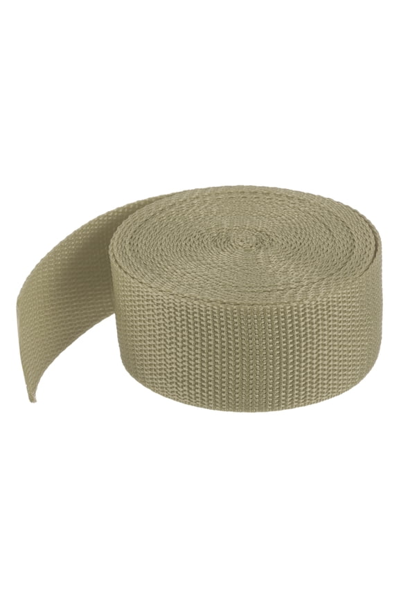 Lightweight Polypropylene Webbing Strap 3.8cm 5 Yard Backpack Strapping Band Khaki for Cargo Straps