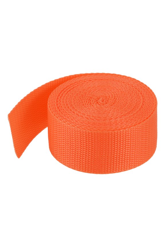 Lightweight Polypropylene Webbing Strap 3.8cm 5 Yard Backpack Strapping Band Orange for Cargo Straps