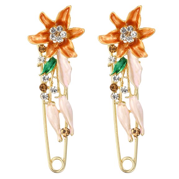 Uxcell Lily Safety Decorative Pin Brooch Clip, 2Pcs Anti Exposure