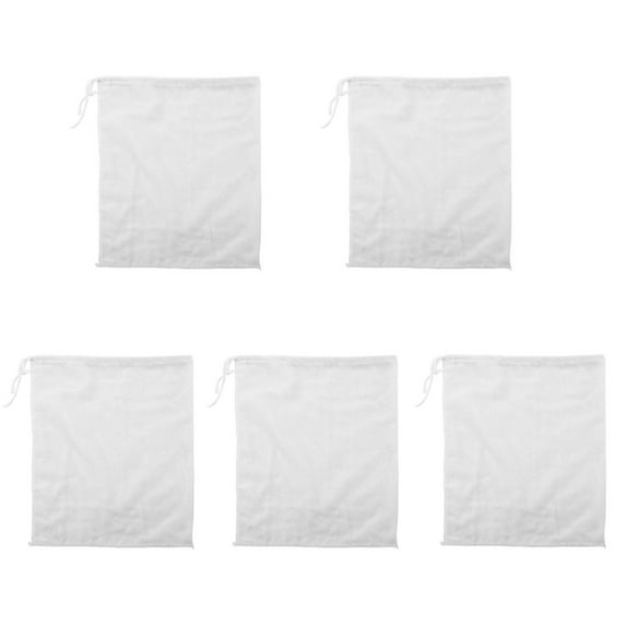 Uxcell Linen Herb Brew Raw Food Mesh Net Strainer Filter Bag White 28cm x 22cm 5Pcs