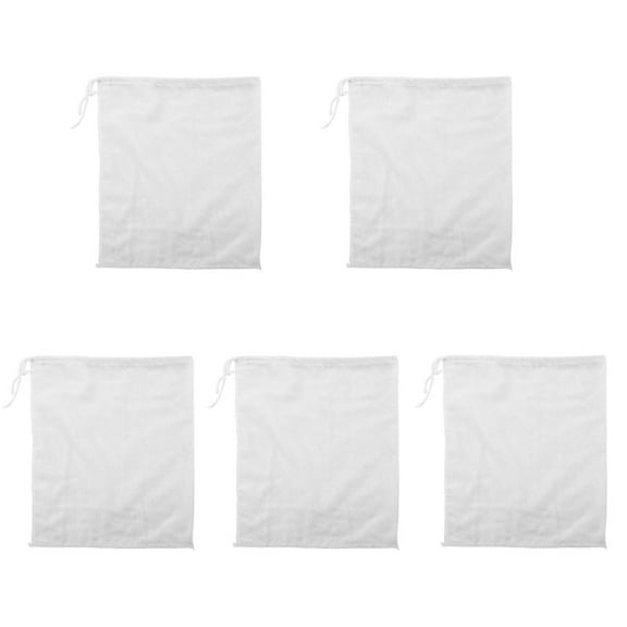 Uxcell Linen Herb Brew Raw Food Mesh Net Strainer Filter Bag White 28cm x 22cm 5Pcs