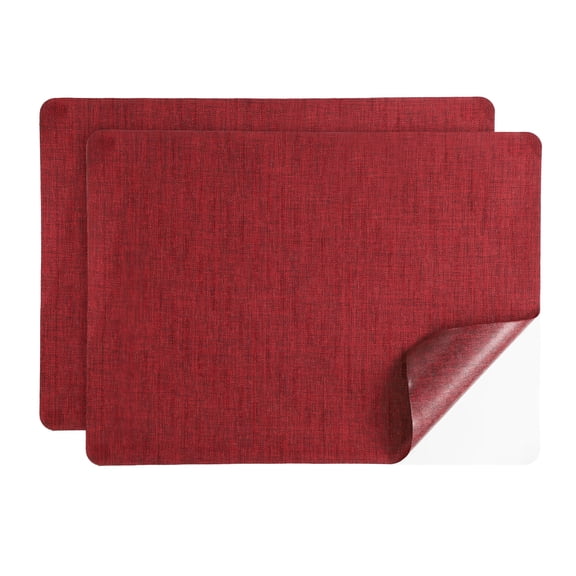 Uxcell Linen Repair Patch, 2Pcs 8 x 11 Inch Self-Adhesive Linen Fabric Repair Patches for Sofa Couch Clothes Handbag Tents Car Seats Furniture, Red