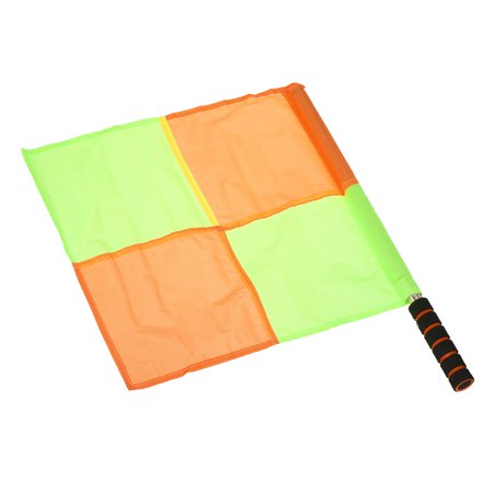 Uxcell Linesman Referee Flag Stainless Steel Pole Sponge Grip, Checked with Border