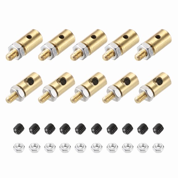 Uxcell Linkage Stoppers Connecting Servo Arm, Push Rod with Nut and Screw for RC Airplane, D4x1.2mm D4x2.5mm 10 Pcs