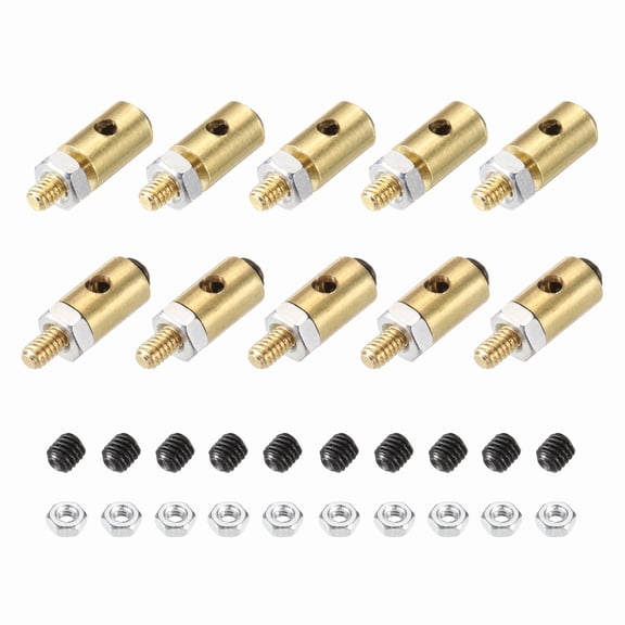 Uxcell Linkage Stoppers Connecting Servo Arm, Push Rod with Nut and Screw for RC Airplane, D4x1.6mm D4x1.8mm 10 Pcs