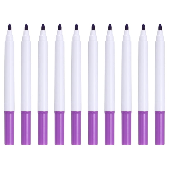 Uxcell Liquid Chalk Markers, 10 Pcs Chalk Board Dry Wet Erase Pens Fine Tip Washable Window Marker Pens for Blackboard Home Kitchen Fridge Calendar Whiteboard Clear Glass, Purple