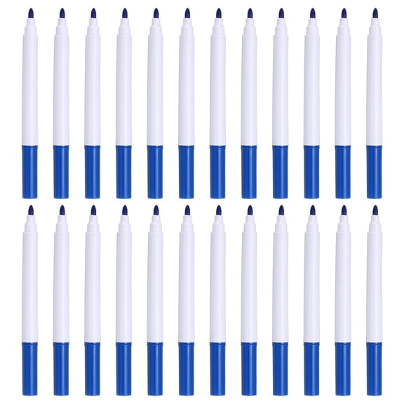 Uxcell Liquid Chalk Markers, 24 Pcs Chalk Board Dry Wet Erase Pens Fine Tip Washable Window Marker Pens for Blackboard Home Kitchen Fridge Calendar Whiteboard Clear Glass, Dark Blue