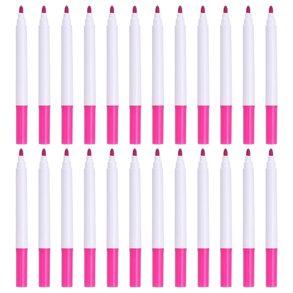 Uxcell Liquid Chalk Markers, 24 Pcs Chalk Board Dry Wet Erase Pens Fine Tip Washable Window Marker Pens for Blackboard Home Kitchen Fridge Calendar Whiteboard Clear Glass, Hot Pink