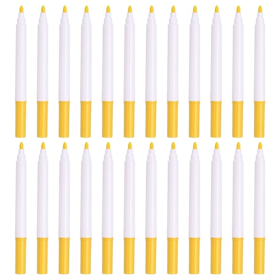 Uxcell Liquid Chalk Markers, 24 Pcs Chalk Board Dry Wet Erase Pens Fine Tip Washable Window Marker Pens for Blackboard Home Kitchen Fridge Calendar Whiteboard Clear Glass, Yellow