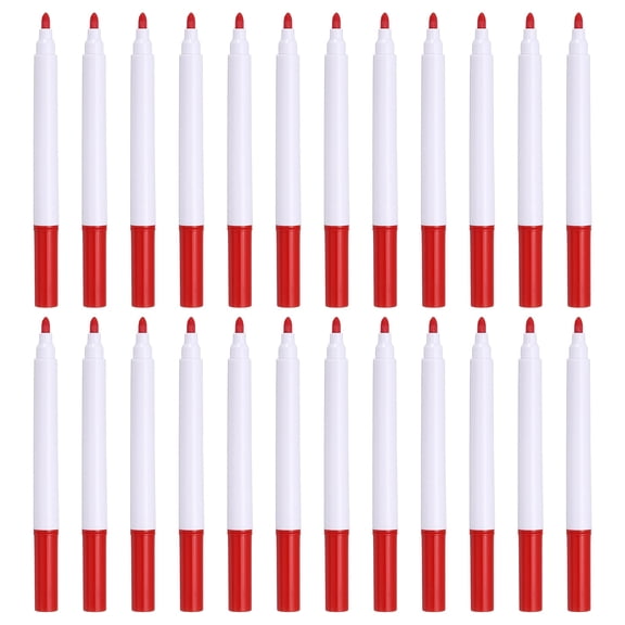 Uxcell Liquid Chalk Markers, 24 Pcs Chalk Board Dry Wet Erase Pens Fine Tip Washable Window Marker Pens for Blackboard Home Kitchen Fridge Calendar Whiteboard Clear Glass, Red