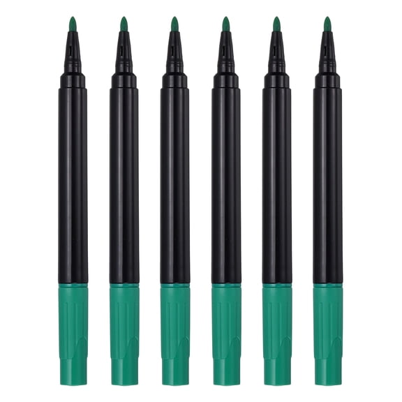 Uxcell Liquid Chalk Markers, 6 Pcs Chalk Board Dry Wet Erase Pens Fine Tip Washable Window Marker Pens for Blackboard Home Kitchen Fridge Calendar Whiteboard Clear Glass, Dark Green