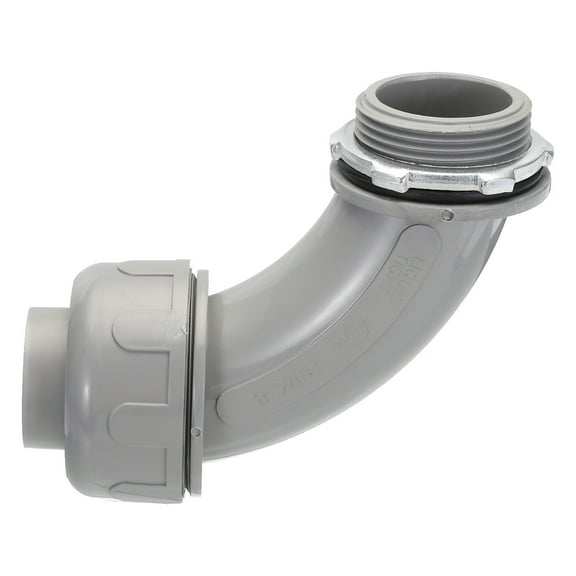 Uxcell Liquid Tight Connector 1-1/4NPT Non-metallic Electrical Conduit Fitting Pack of 1(90 degree)