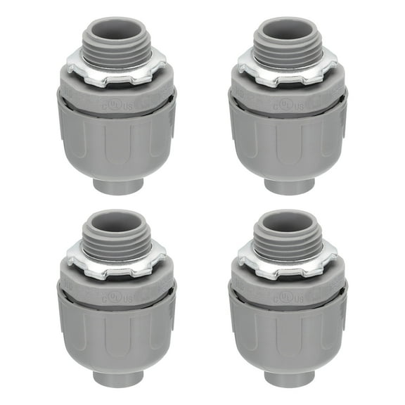 Uxcell Liquid Tight Connector 1/2NPT Non-metallic Electrical Conduit Fitting Pack of 4(Straight,180D)