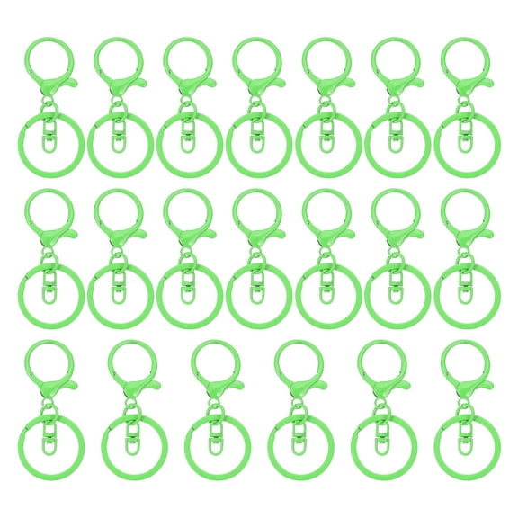 Uxcell Lobster Claw Clasps Keychain, Metal Lobster Clasp Hook with Swivel Trigger Clips Flat Split Keychain Ring Green