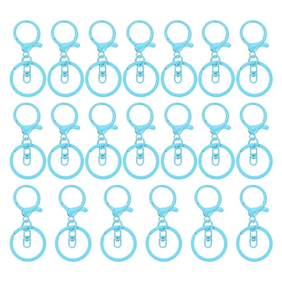 Uxcell Lobster Claw Clasps Keychain, Metal Lobster Clasp Hook with Swivel Trigger Clips Flat Split Keychain Ring Blue