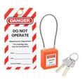 thumbnail image 1 of Uxcell Lockout Tagout Locks with Key, Loto Locks Safety Padlock Keyed Different with Lockout Tag Style 2, Orange, 1 of 6
