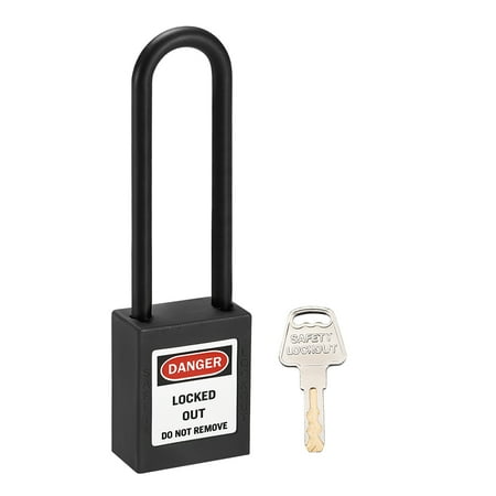 Uxcell Lockout Tagout Padlock Shackle Nylon Black 1pcs