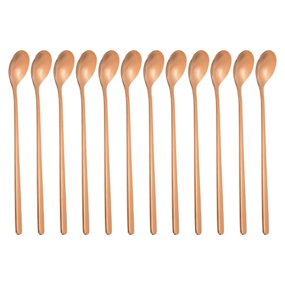 Uxcell Long Handle Ice Tea Spoon, 12 Pcs 7 Inch Long Coffee Spoons, Silver Tone