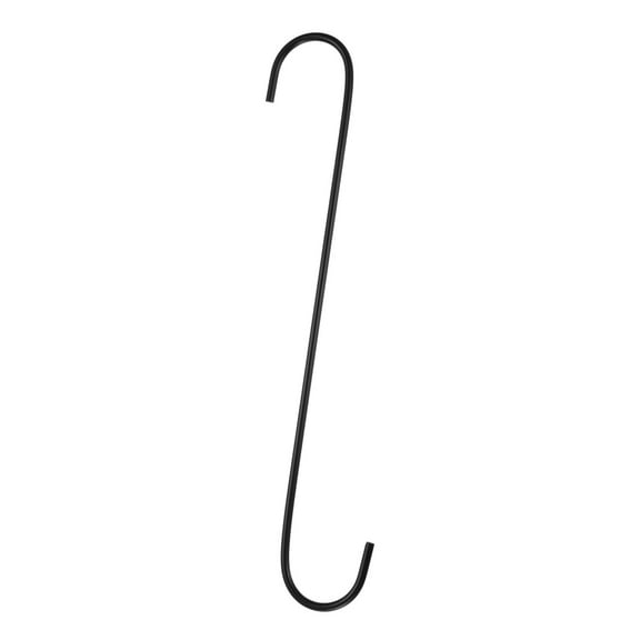 Uxcell Long S Hooks 12 Inch S-shaped Hanging Hooks Extension S Hook for Hanging Plant Kitchenware, Black