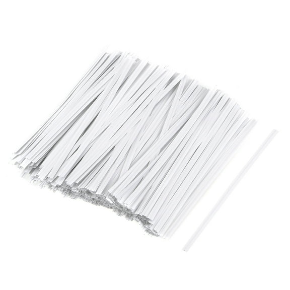 Uxcell Long Strong Paper Twist Ties 3.94" Quality Tie for Tying Bread Candy Cookies Gift Bags White 1000Pcs