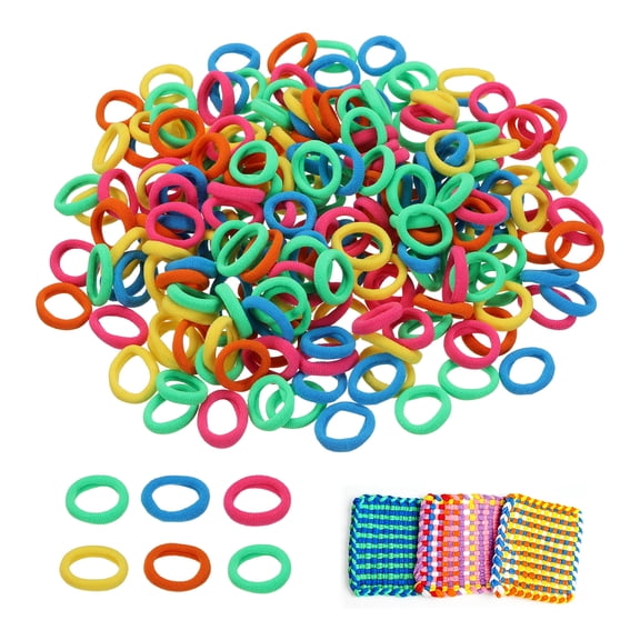 Uxcell Loom Loops Refill Kit for 7" Weaving Loom Mixed Colors 500Pcs, Rainbow Cloth Elastic Bands Weaving Refill Loops for Potholder Coasters DIY Craft Bracelet Making Hair Ties