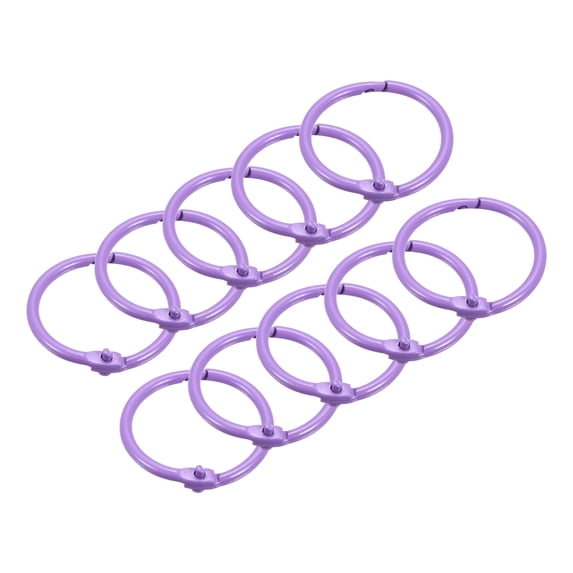 Uxcell Loose-Leaf Binder Rings, 1.8" Metal Book Ring Key Holder, Purple, 10 Pack