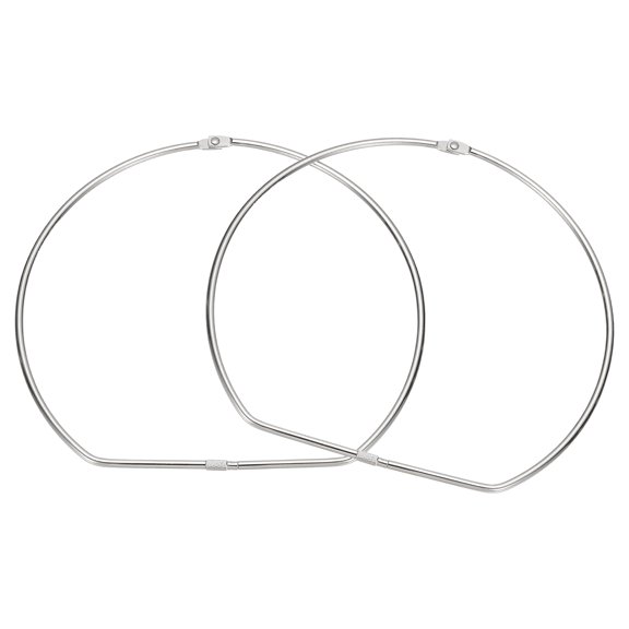 Uxcell Loose Leaf Binder Rings 10.2 Inch, 2 Pcs Binder Rings D Shape Tape Storage Organizer Binding Book Paper Key Organization for Home Office, Silver