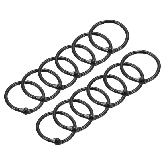 Uxcell Loose-Leaf Binder Rings, 30mm/ 1.18" Metal Book Ring, Black, 24Pack