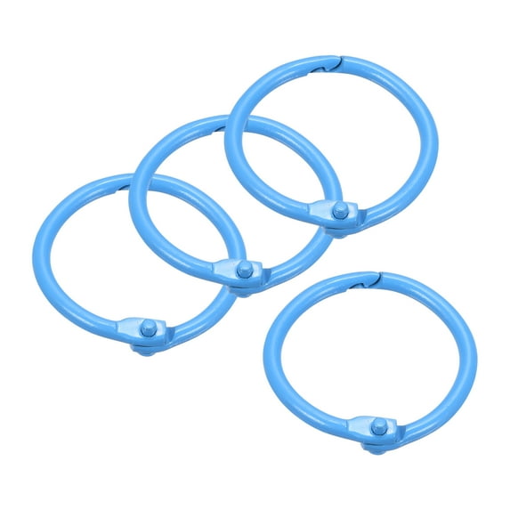 Uxcell Loose-Leaf Binder Rings, 30mm/ 1.18" Metal Book Ring, Blue, 4Pack