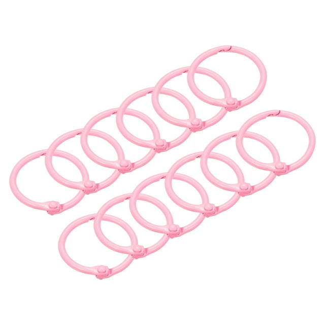 Uxcell Loose-Leaf Binder Rings, 30mm/ 1.18" Metal Book Ring, Pink, 36Pack