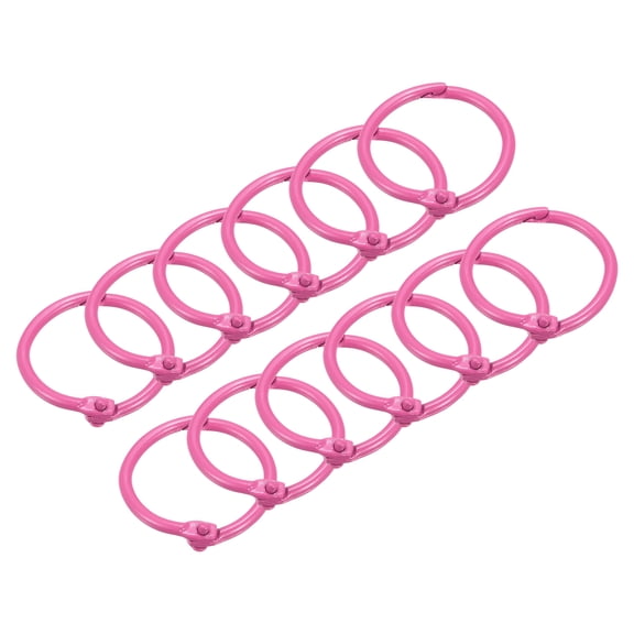 Uxcell Loose-Leaf Binder Rings, 30mm/ 1.18" Metal Book Ring, Rose Red, 12Pack