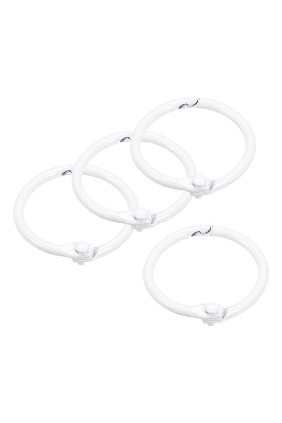 Loose-Leaf Binder Rings, 30mm/ 1.18" Metal Book Ring, White, 4Pack