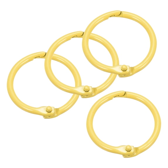 Uxcell Loose-Leaf Binder Rings, 30mm/ 1.18" Metal Book Ring, Yellow, 4Pack