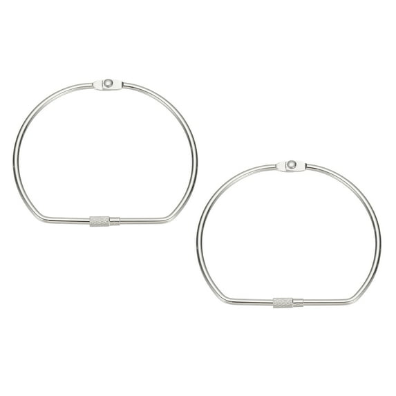 Uxcell Loose Leaf Binder Rings, 4 Inch 4 Pcs Metal Book Binding Rings D-Shaped with Nickel Plated for Index Cards, Silver
