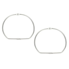 Uxcell Loose Leaf Binder Rings, 5 Inch 4 Pcs Metal Book Binding Rings D-Shaped with Nickel Plated for Index Cards, Silver