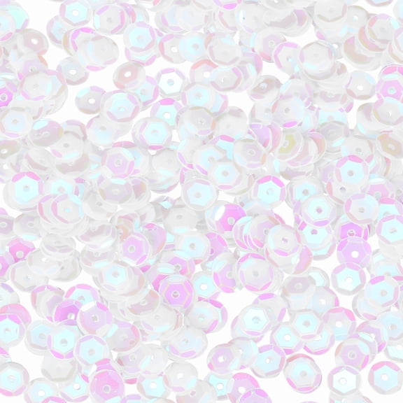 Uxcell Loose Sequins 2800Pcs Silver Backed Cup Embroidery Sequins for Jewelry Making Crafts Sewing, AB Cream White