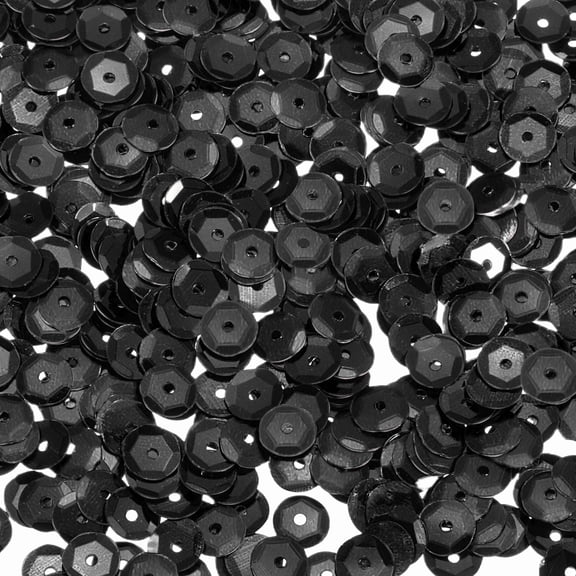 Uxcell Loose Sequins 4200Pcs Silver Backed Cup Embroidery Sequins for Jewelry Making Crafts Sewing, Black