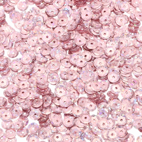Uxcell Loose Sequins 4200Pcs Silver Backed Cup Embroidery Sequins for Jewelry Making Crafts Sewing, Laser Pink
