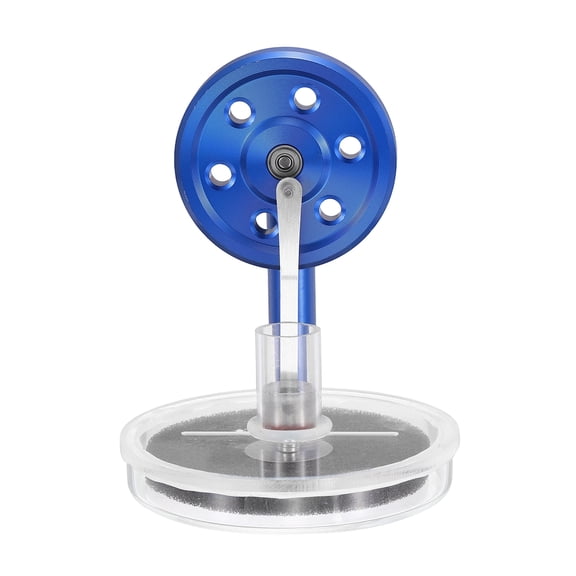 Uxcell Low Temperature Stirling Engine, Heat Engine Model Steam Motor Metal Education Physics Science Demonstration Toy for Desktop Gift Friends, Navy Blue