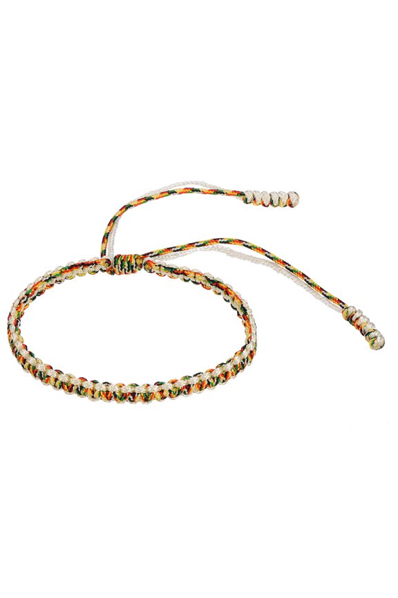 Braided Bracelet, Women Tibetan String Bracelet Handmade Lucky Prayer Protection Rope Bracelet Adjustable Size for Gifts Anniversary Family Mixed Color White