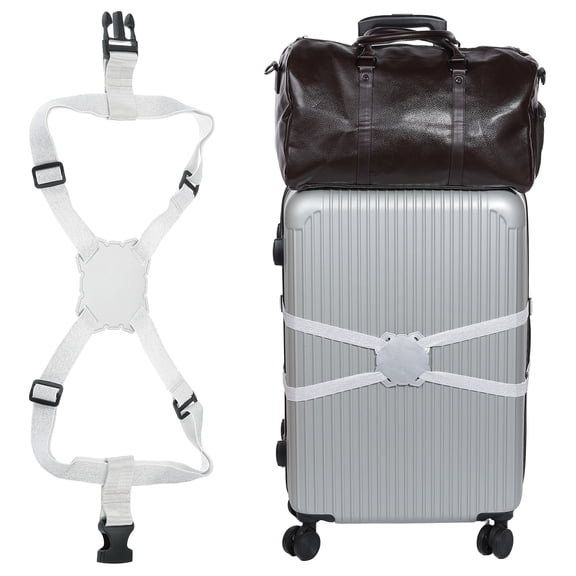 Uxcell Luggage Strap Bag Bungee Elastic Suitcase Adjustable Belt for Suitcases Add A Bag, Silver